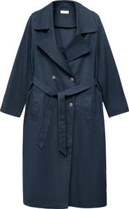 MANGO TEEN Classic Belted Trench Coat