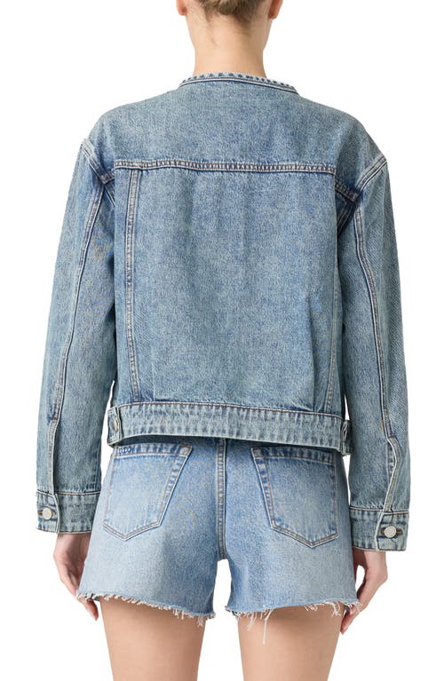 Shop Blanknyc Collarless Denim Trucker Jacket In Heads Up