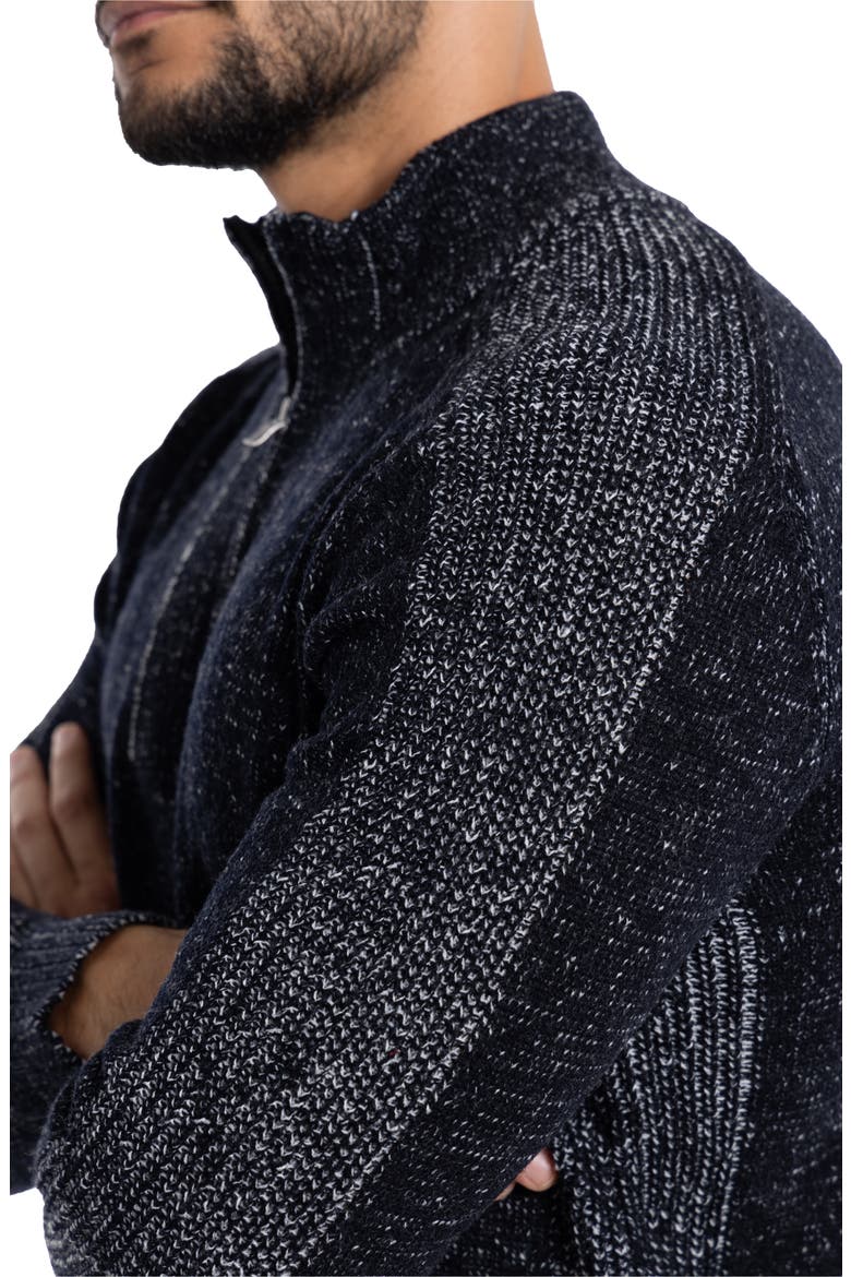 Quarter Zip Marble Knit Sweater, Alternate, color, NAVY MARBLE
