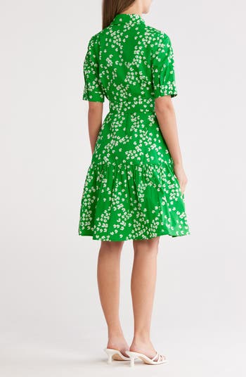 カルバンクライン Floral Cap Sleeve Cotton Shirtdress Calvin Klein Floral Cap Sleeve Cotton Shirtdress | Nordstromrack