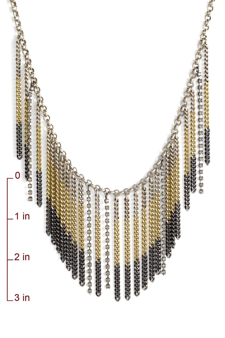 'Laurel Canyon' Dip Dye Fringe Necklace, Alternate, color, SILVER MULTI