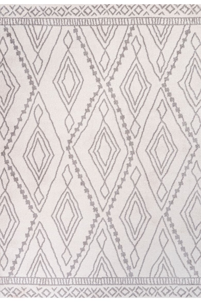 Rih Moroccan Style Diamond Area Rug, Main, color, Ivory/Gray