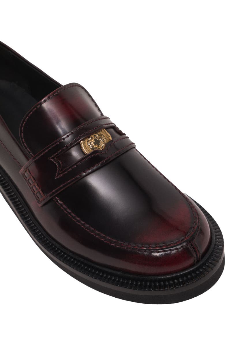 maje Leather loafers, Alternate, color, Burgundy