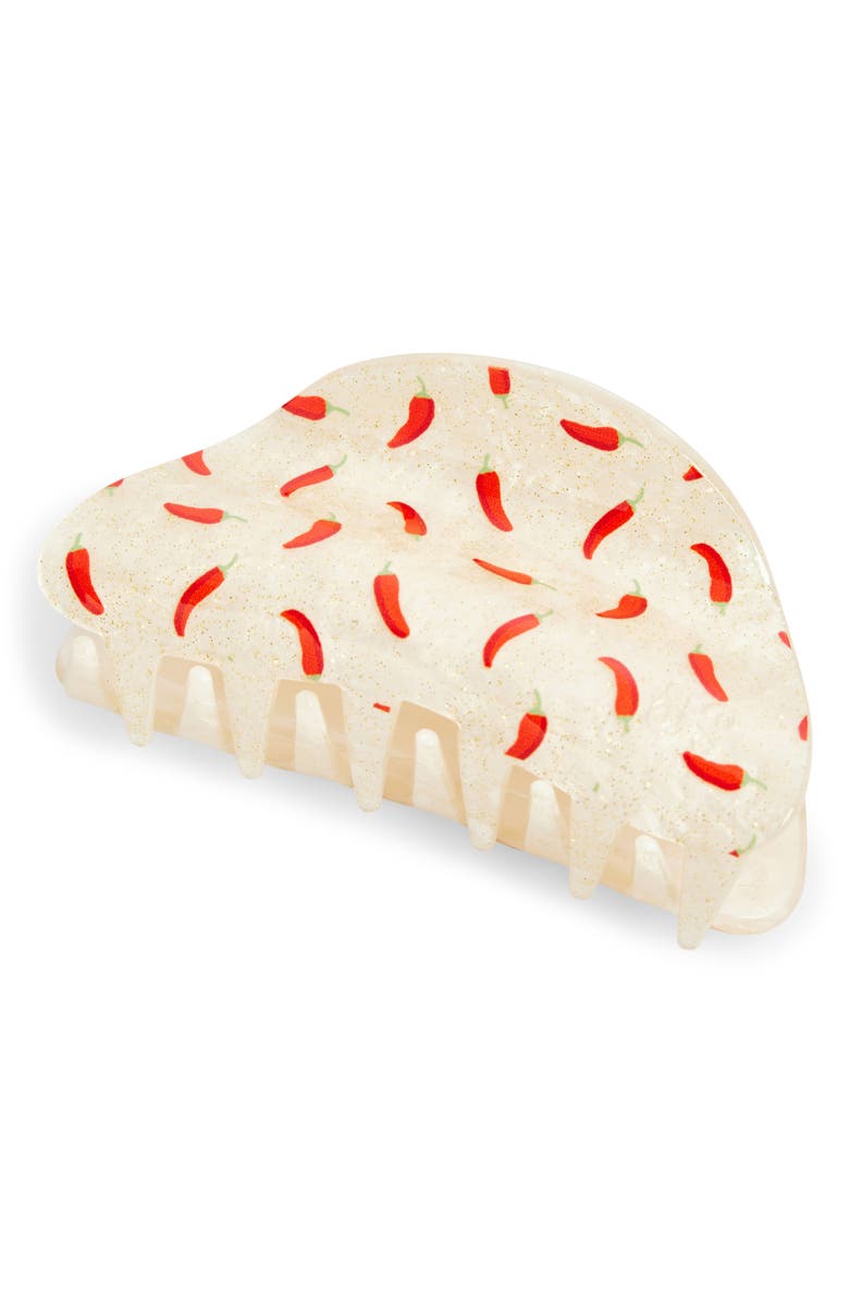 FRASIER STERLING Chilis Claw Clip, Main, color, Ivory/ Red