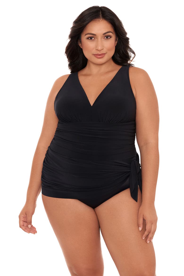 Celine One-Piece Swimsuit, Alternate, color, BLACK