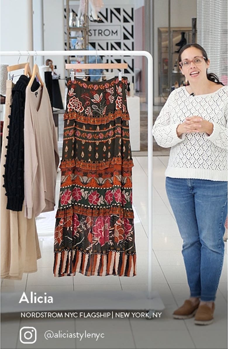 Anika Floral Garden Mixed Print Maxi Skirt, sales video thumbnail