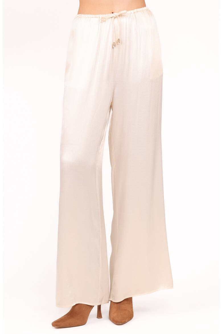 Valia Satin Wide Leg Pants, Main, color, CREAM