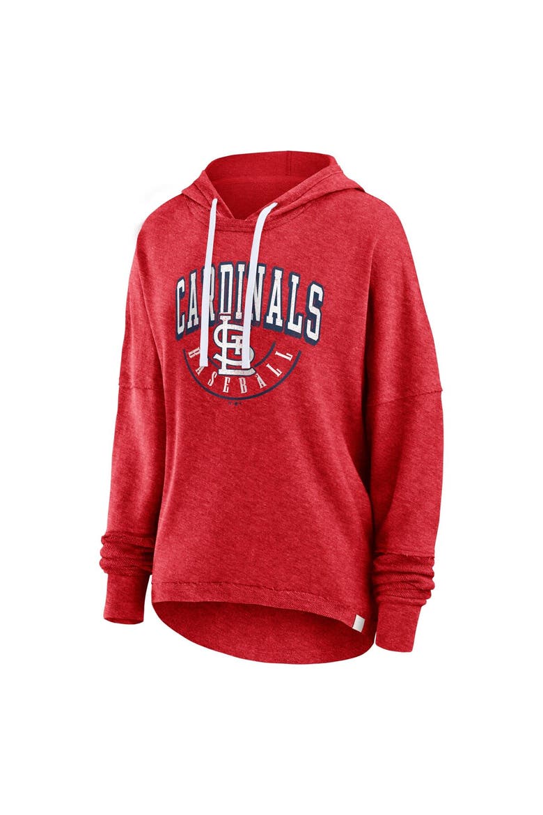 Women's Fanatics Heather Red St. Louis Cardinals Luxe Pullover Hoodie, Alternate, color, Heather Red