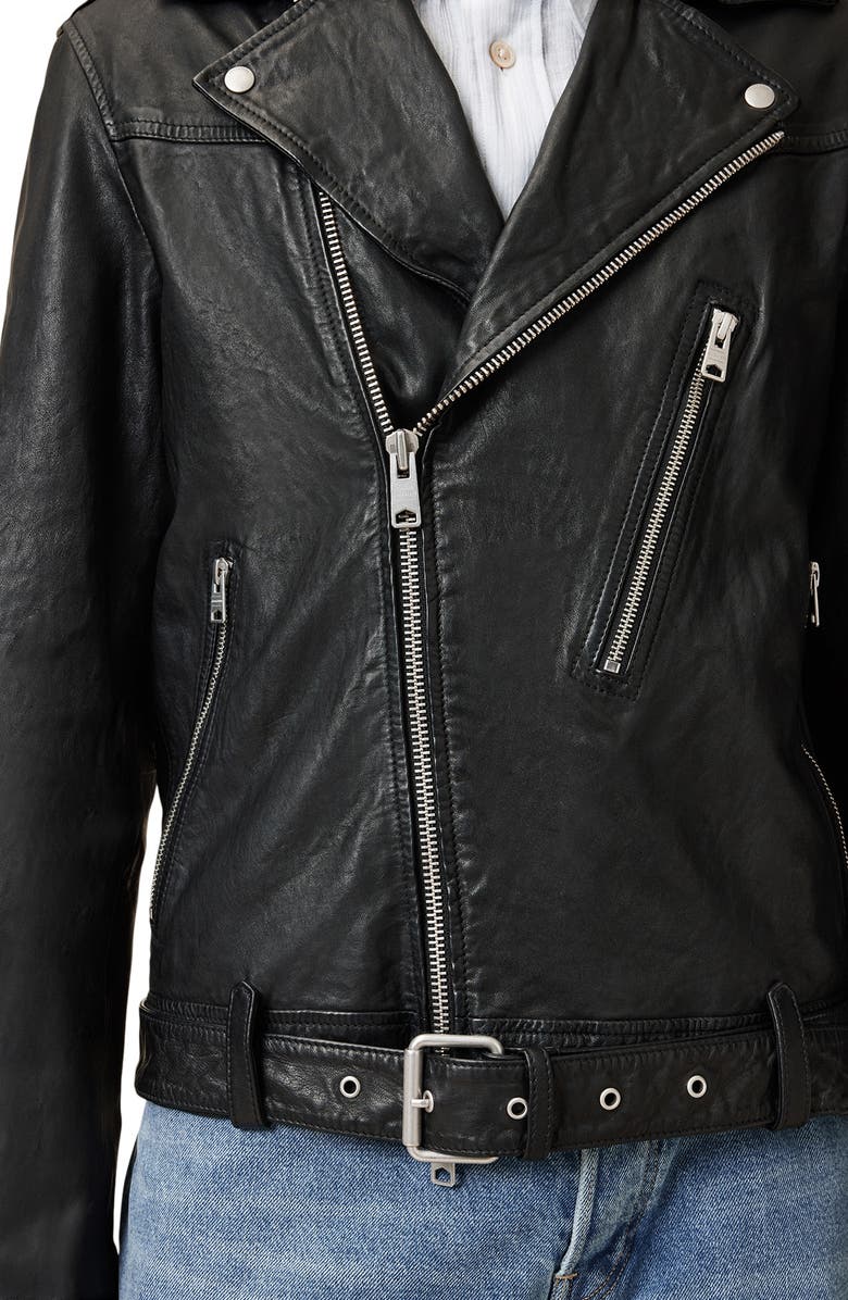 AllSaints Comet Leather Biker Jacket, Alternate, color, Black