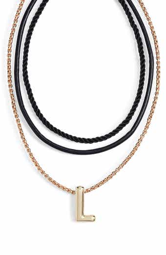 Open Edit Set of 3 Interchangeable Initial Pendant Necklaces