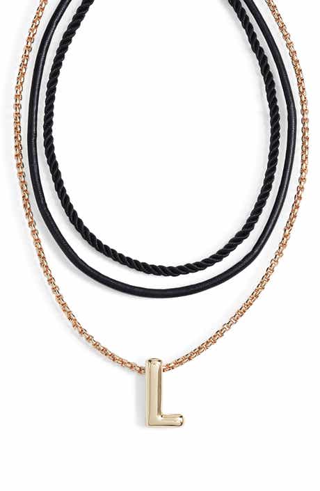 Open Edit Set of 3 Interchangeable Initial Pendant Necklaces