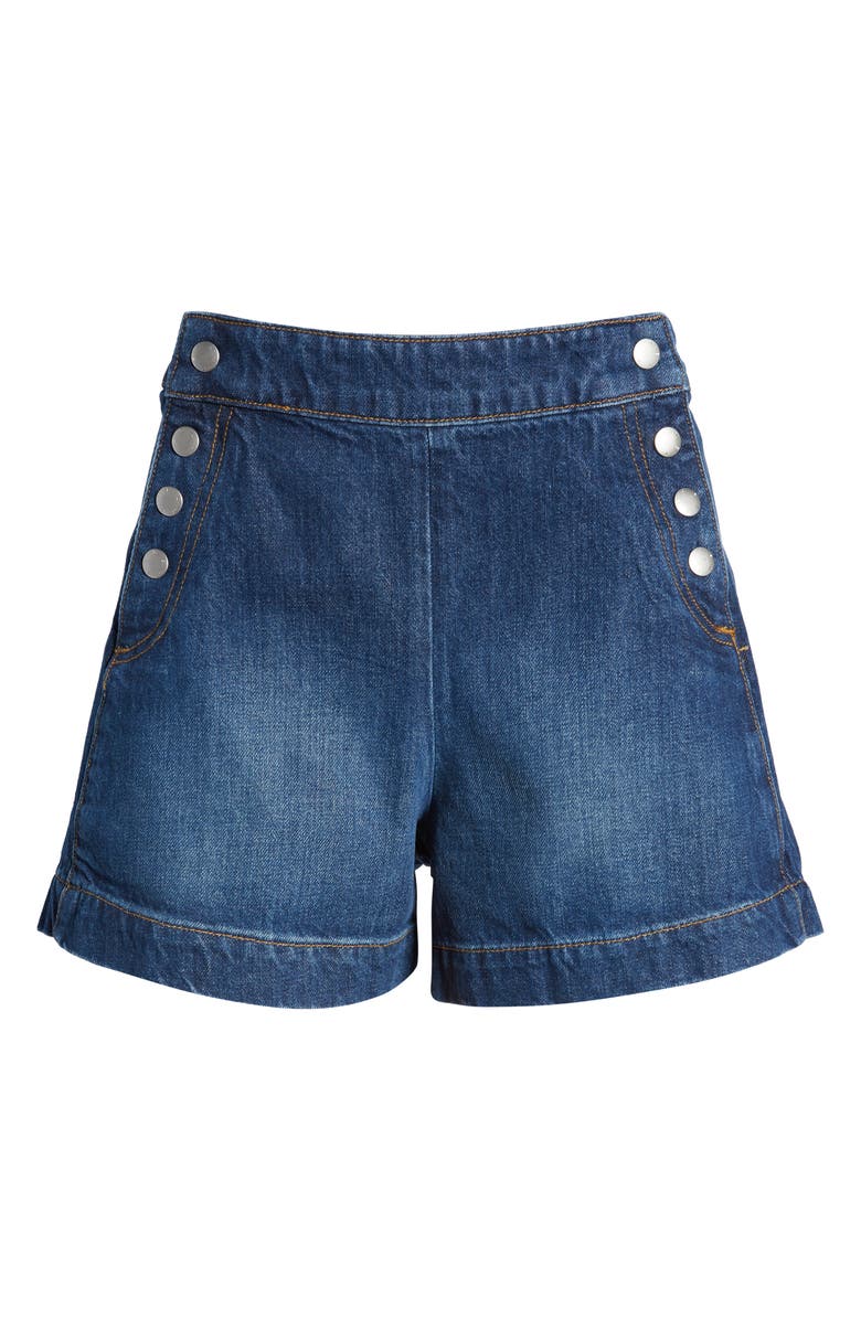 FRAME Sailor Snap Denim Shorts, Alternate, color, 