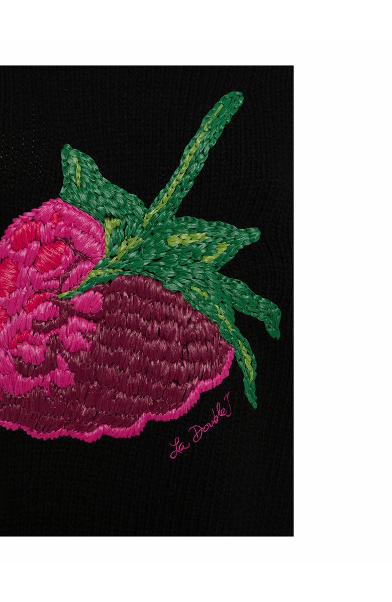 La DoubleJ Lampone Sweater Embroidered Black, Alternate, color, 