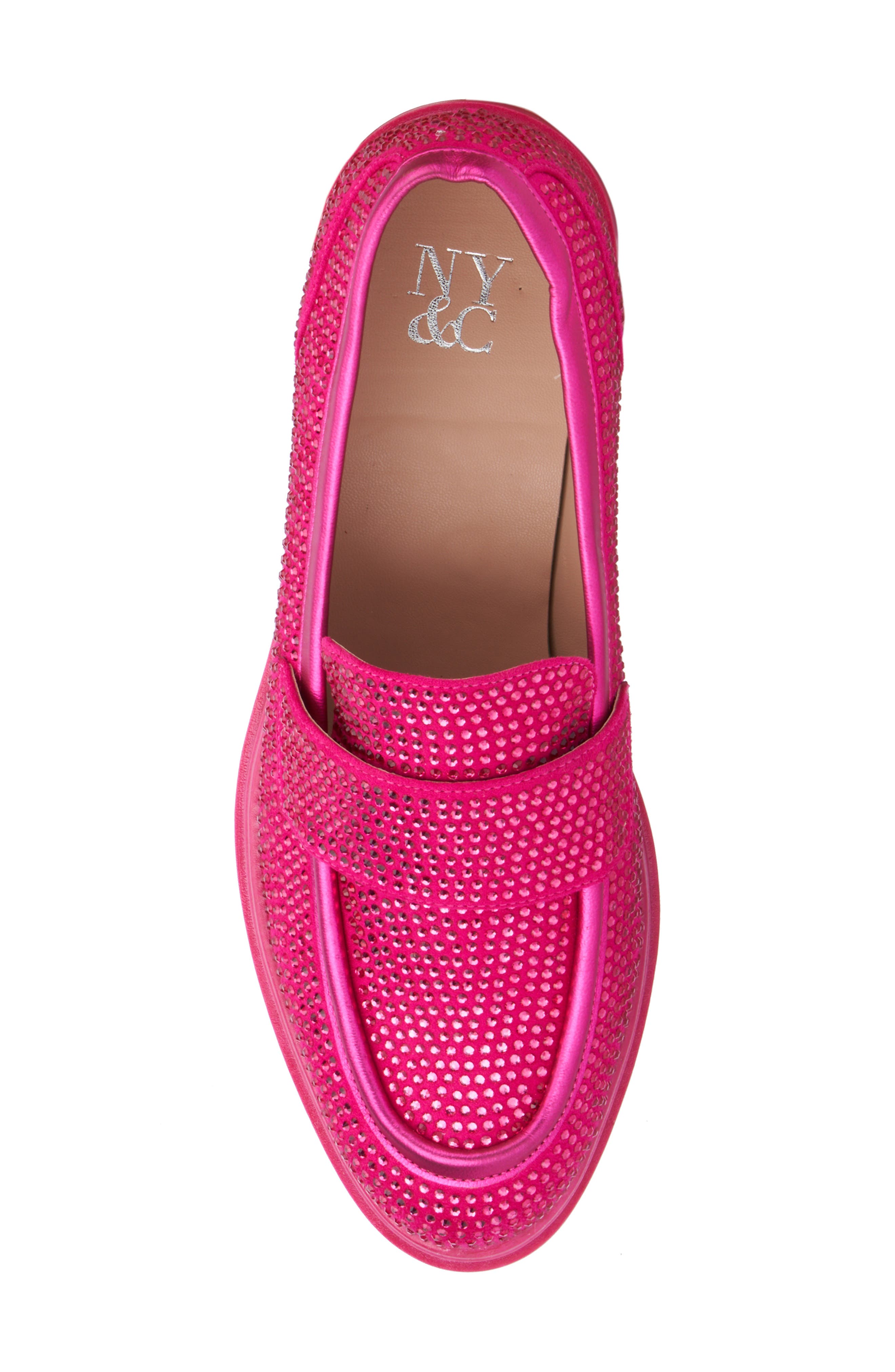 NEW YORK AND COMPANY Abigail Rhinestone Loafer, Alternate, color, Pink