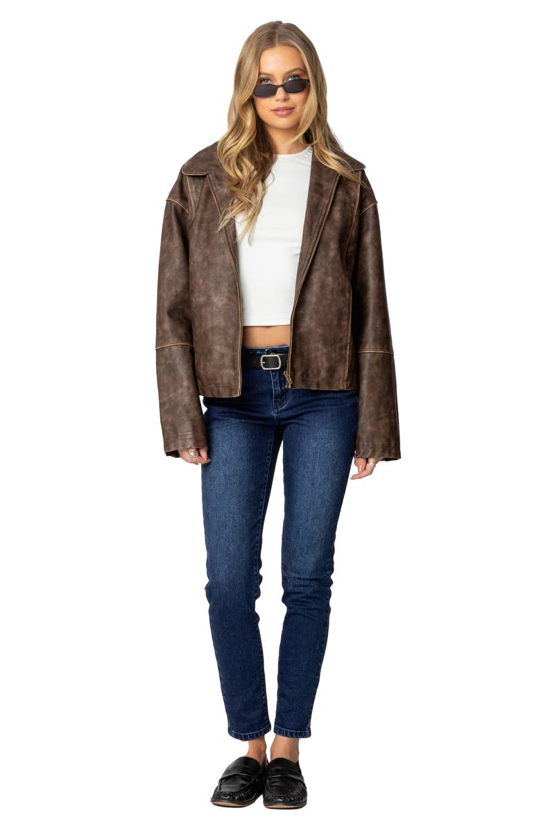 EDIKTED Rosalia Low Rise Skinny Jeans, Alternate, color, Dark-Blue-Washed