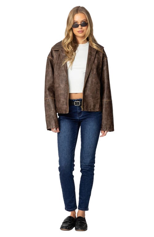 Shop Edikted Rosalia Low Rise Skinny Jeans In Dark-blue-washed