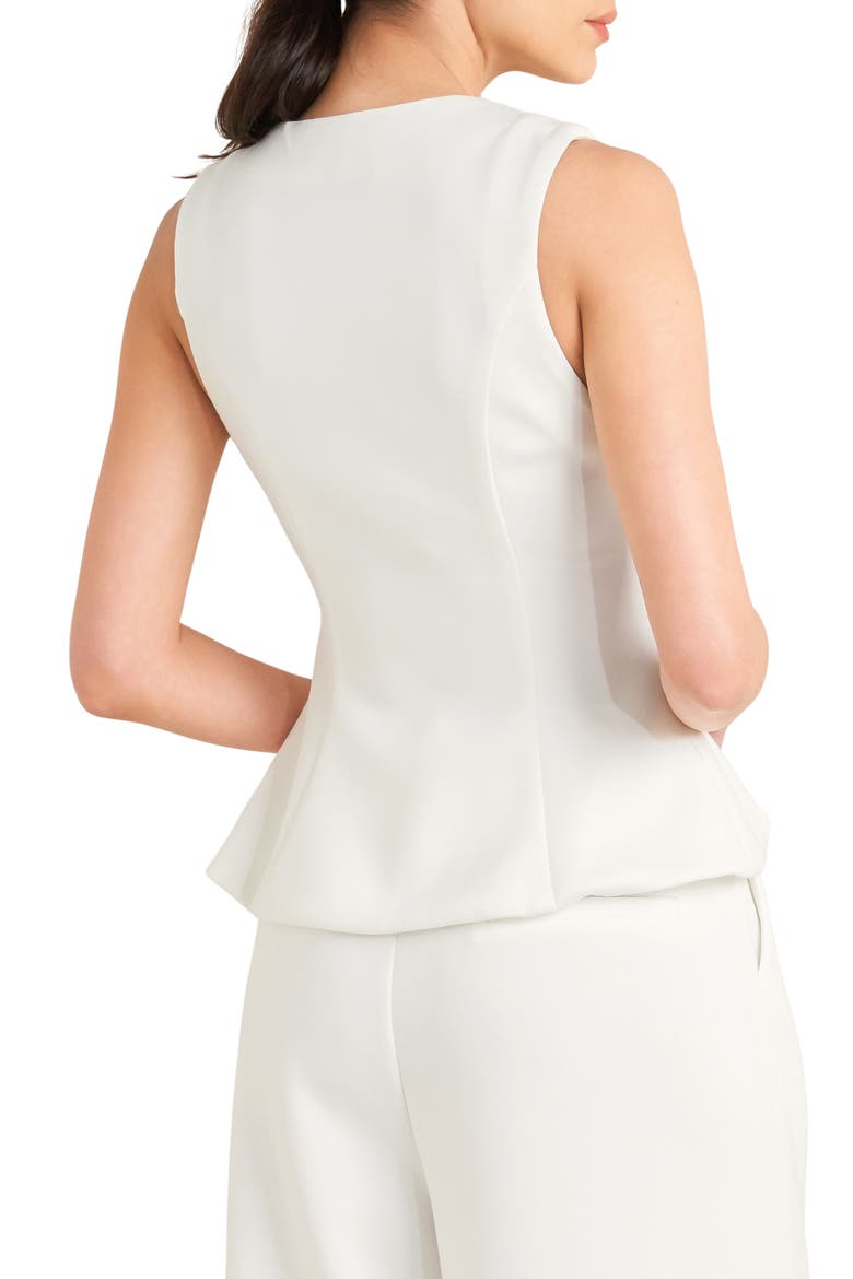 Button Front Stretch Vest, Alternate, color, WHITE