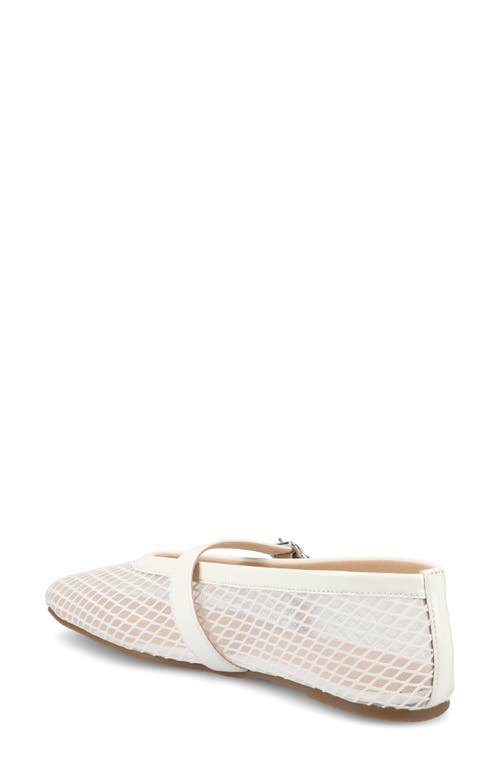 Journee Collection Casha Mesh Mary Jane Flat In White Mesh