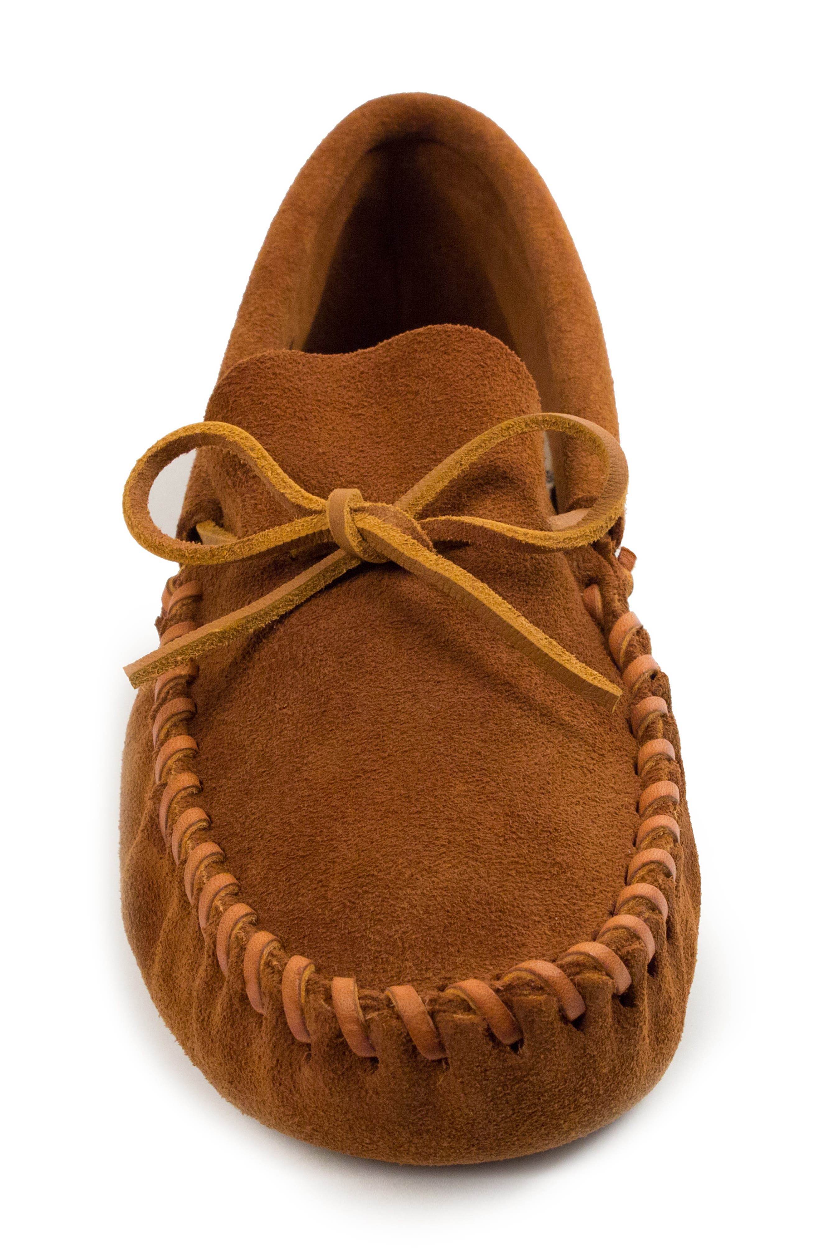 Minnetonka Softsole Driving Shoe, Alternate, color, Brown Suede