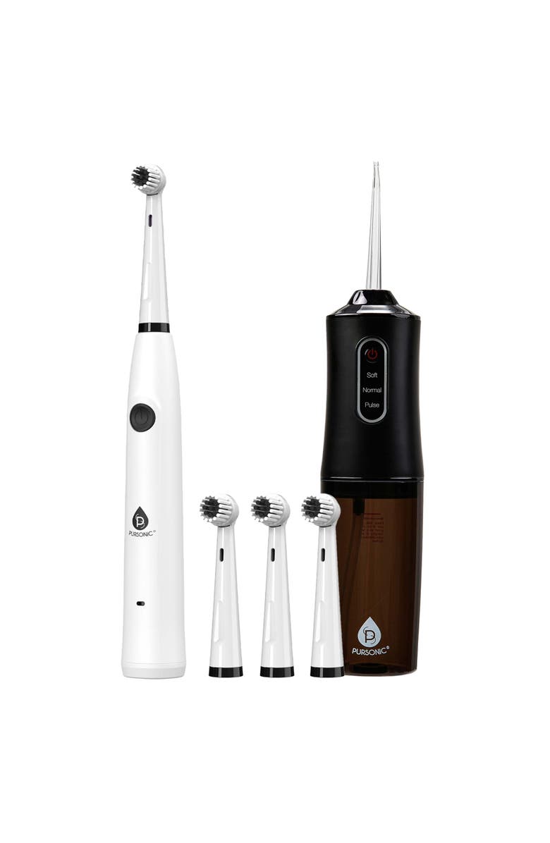 PURSONIC Mario Lopez USB Rechargeable Electric Toothbrush & USB Water Flosser, Main, color, White