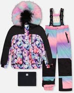 Deux par Deux Play Floral Jacket & Gradient Pants Two Piece Snowsuit