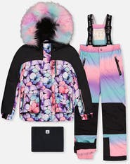 Deux par Deux Play Floral Jacket & Gradient Pants Two Piece Snowsuit