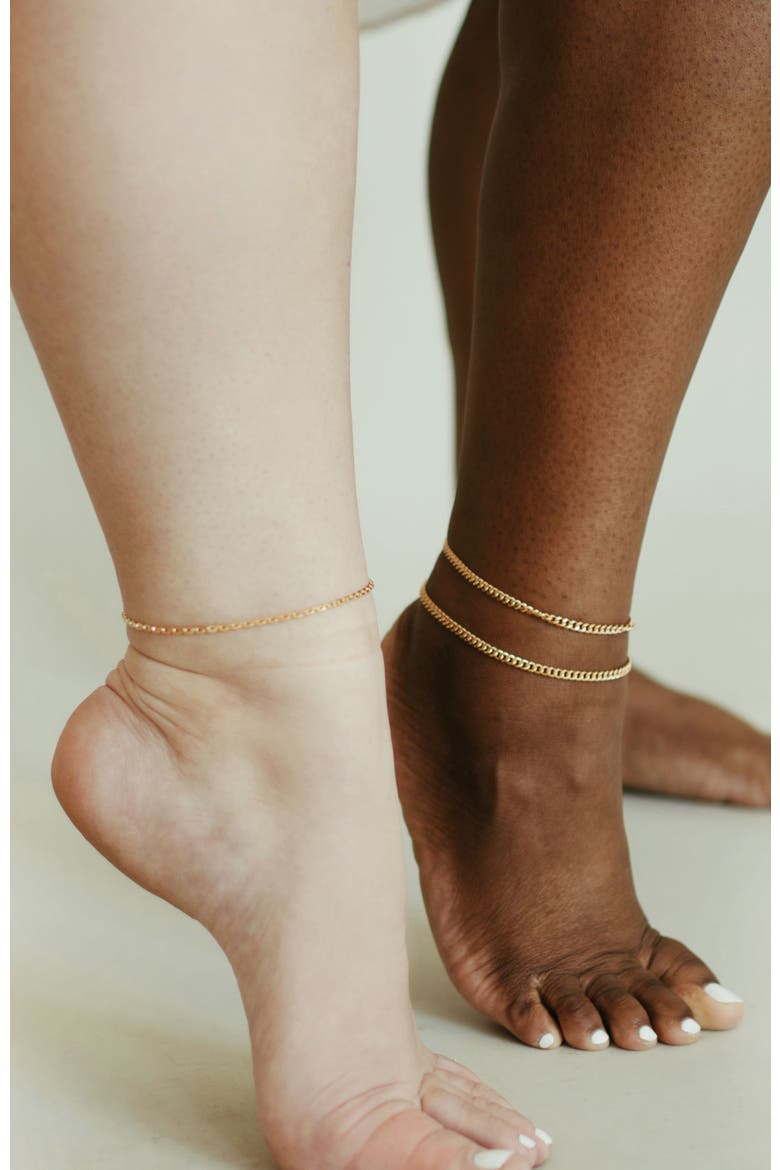 Nola Curb Chain Anklet, Alternate, color, Gold