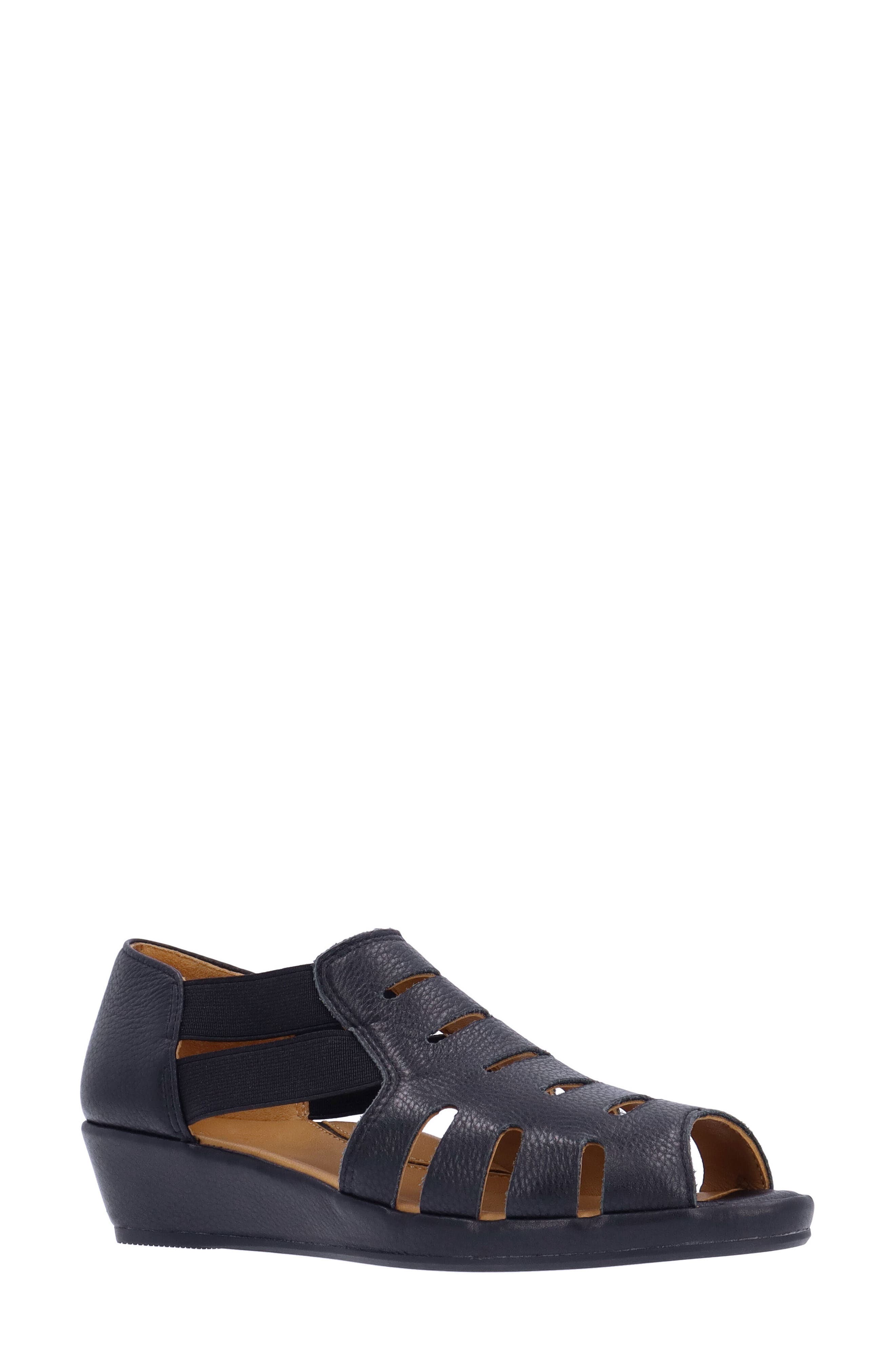 L'Amour des Pieds Bayla Wedge Sandal, Main, color, Black