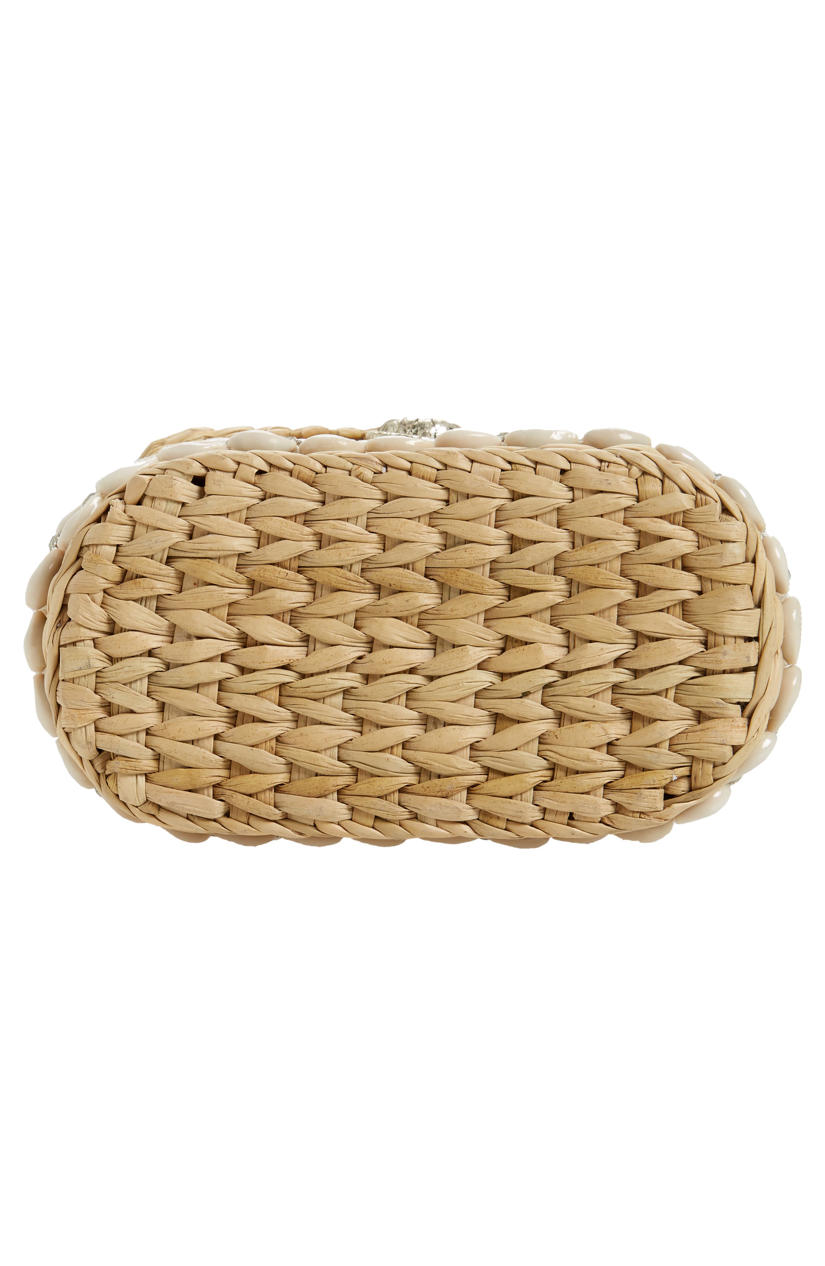 The Ashleigh Canteen Woven Clutch, Alternate, color, NATURAL/ CLEAR BLING