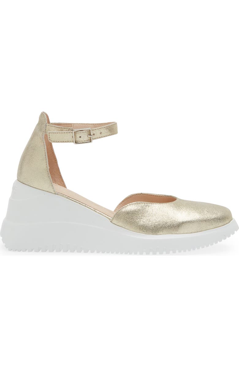 Wonders Metallic Wedge Sandal, Alternate, color, Platino
