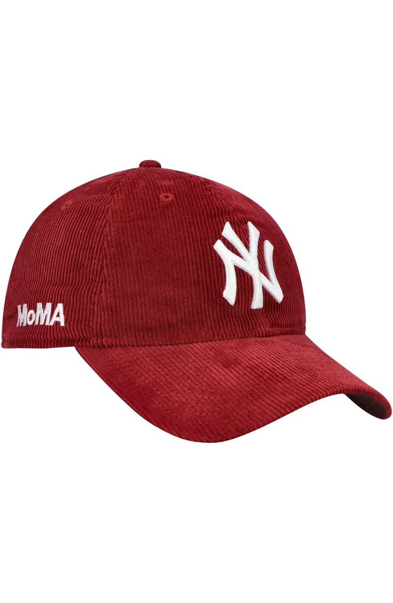 New Era Men's New Era Maroon New York Yankees MoMA Corduroy 9TWENTY Adjustable Hat, Main, color, 