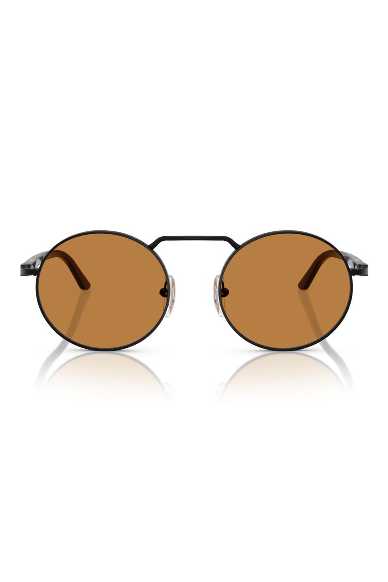 53mm Polarized Round Sunglasses, Main, color, BLACK BROWN