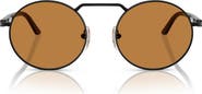 Persol 53mm Polarized Round Sunglasses