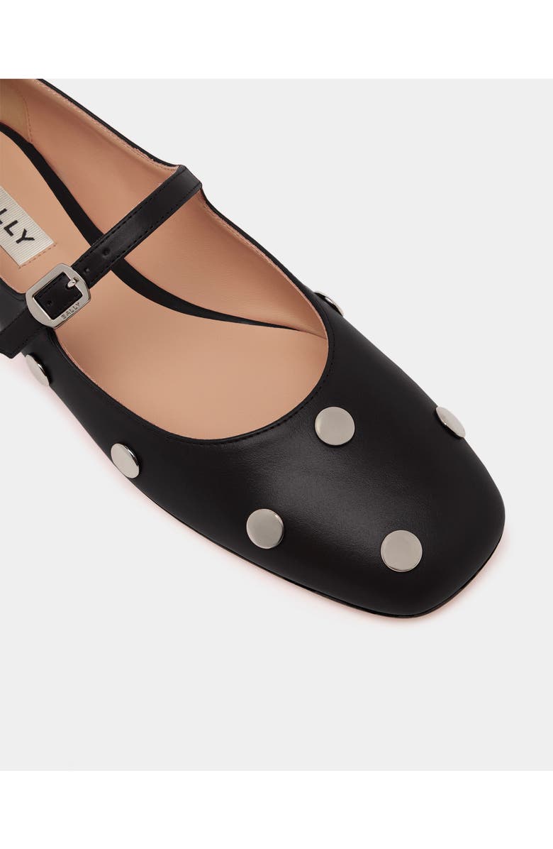 Bally rina Flat in Calf and Goat Leather, Alternate, color, Black