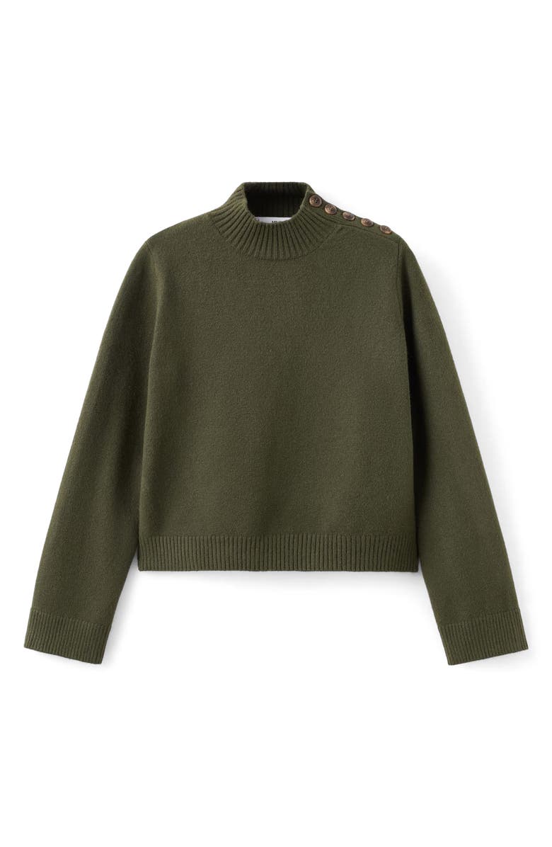 MANGO Shoulder Button Mock Neck Sweater, Alternate, color,