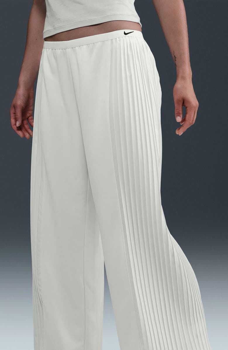 Nike Pleated Wide Leg Pants, Alternate, color, Sail/ Black