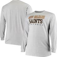 FANATICS Men's Fanatics Branded Heathered Gray New Orleans Saints Big & Tall Practice Long Sleeve T-Shirt