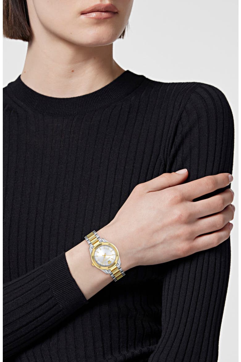 Apodis Two-Tone Bracelet Watch, 34mm, Alternate, color, SILVER/ TWO TONE