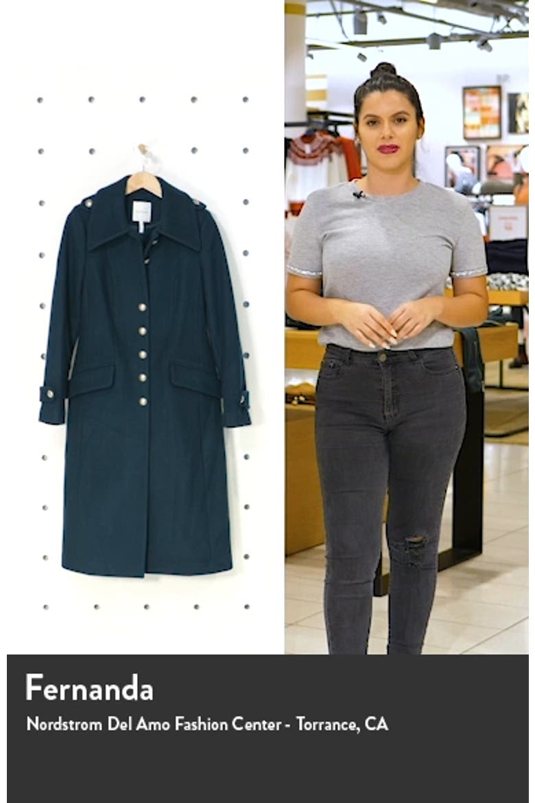 Wool Blend Fit & Flare Coat video