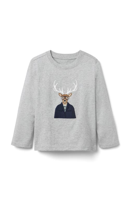 Janie And Jack Dapper Deer Tee In Gray