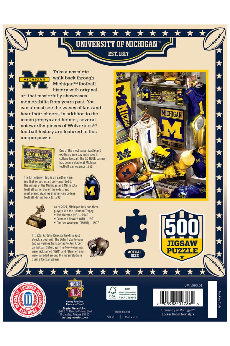 Michigan Wolverines Locker 500pc Puzzle, Alternate, color, Multicolor