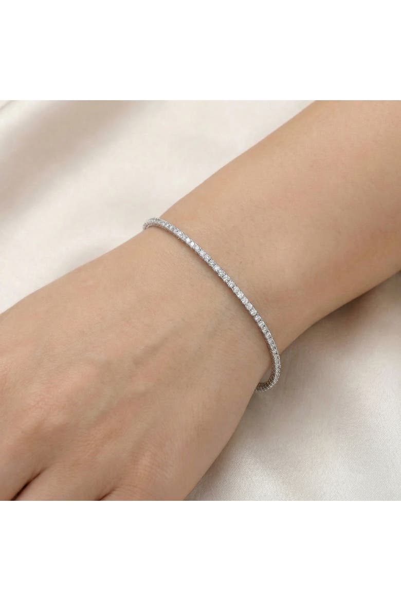 3 Carat Round Cut Lab Grown Diamond Tennis Bracelet In 14k Gold 7", Alternate, color, 14k White Gold