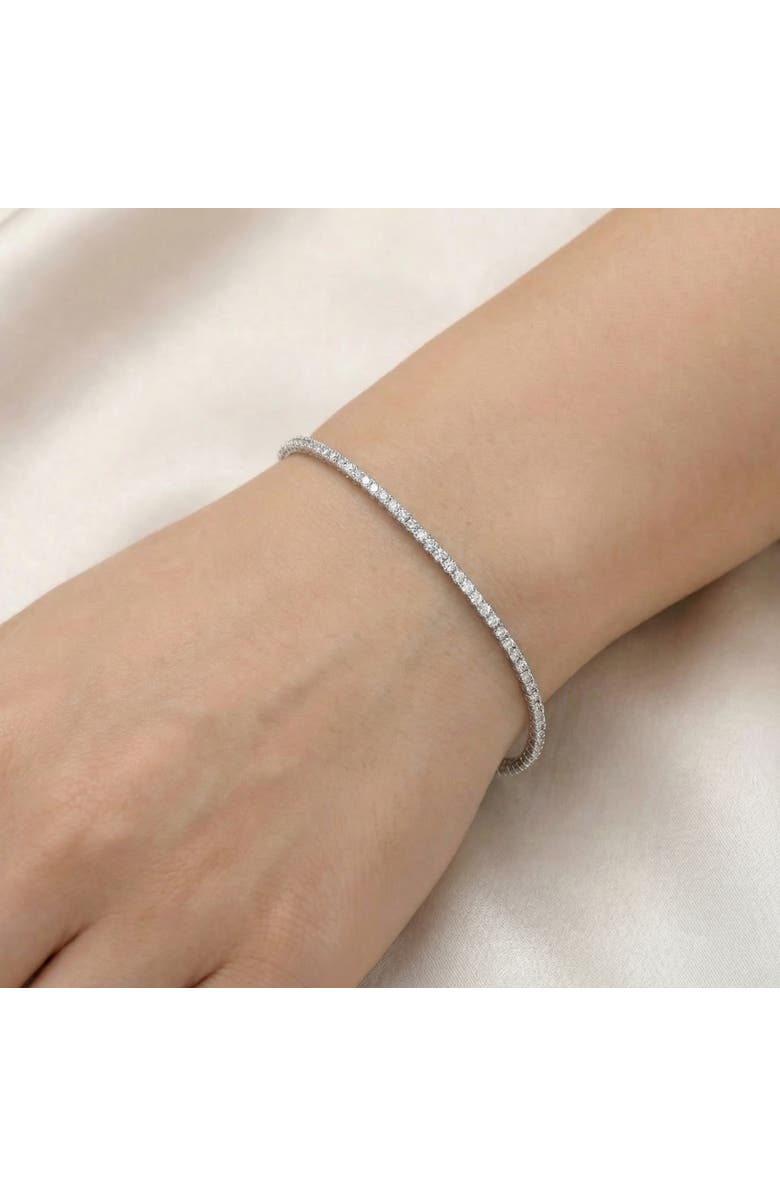 Bliss Diamond 3 Carat Round Cut Lab Grown Diamond Tennis Bracelet In 14k Gold 7", Alternate, color, 14K White Gold