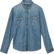 John Varvatos Otto Denim Snap-Up Western Shirt