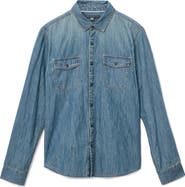 John Varvatos Otto Denim Snap-Up Western Shirt