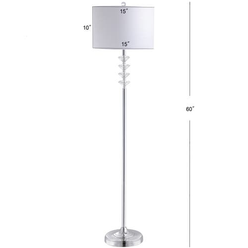 Jonathan Y Mia Crystal/metal Led Floor Lamp In Clear/chrome