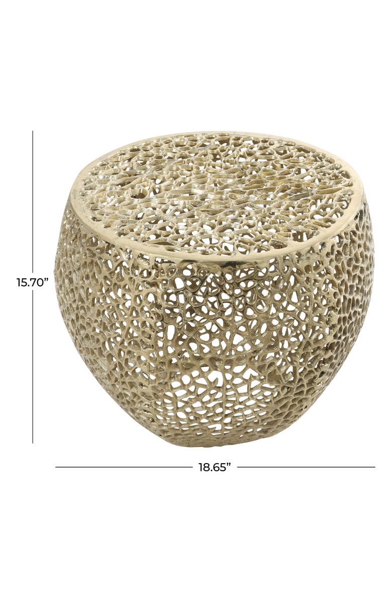 GINGER BIRCH STUDIO Openwork Metal Accent Table, Alternate, color, 