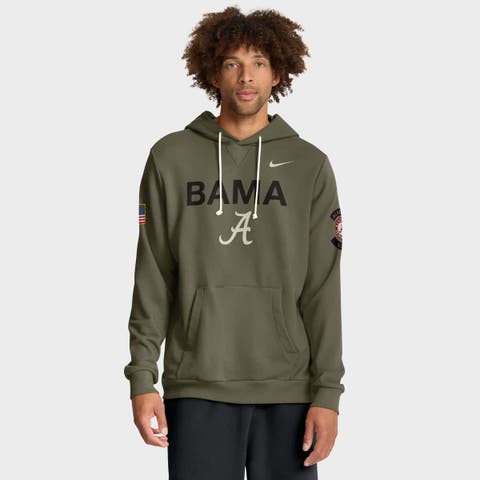 Men's Nike Olive Alabama Crimson Tide 2025 Military Appreciation Performance Pullover Hoodie