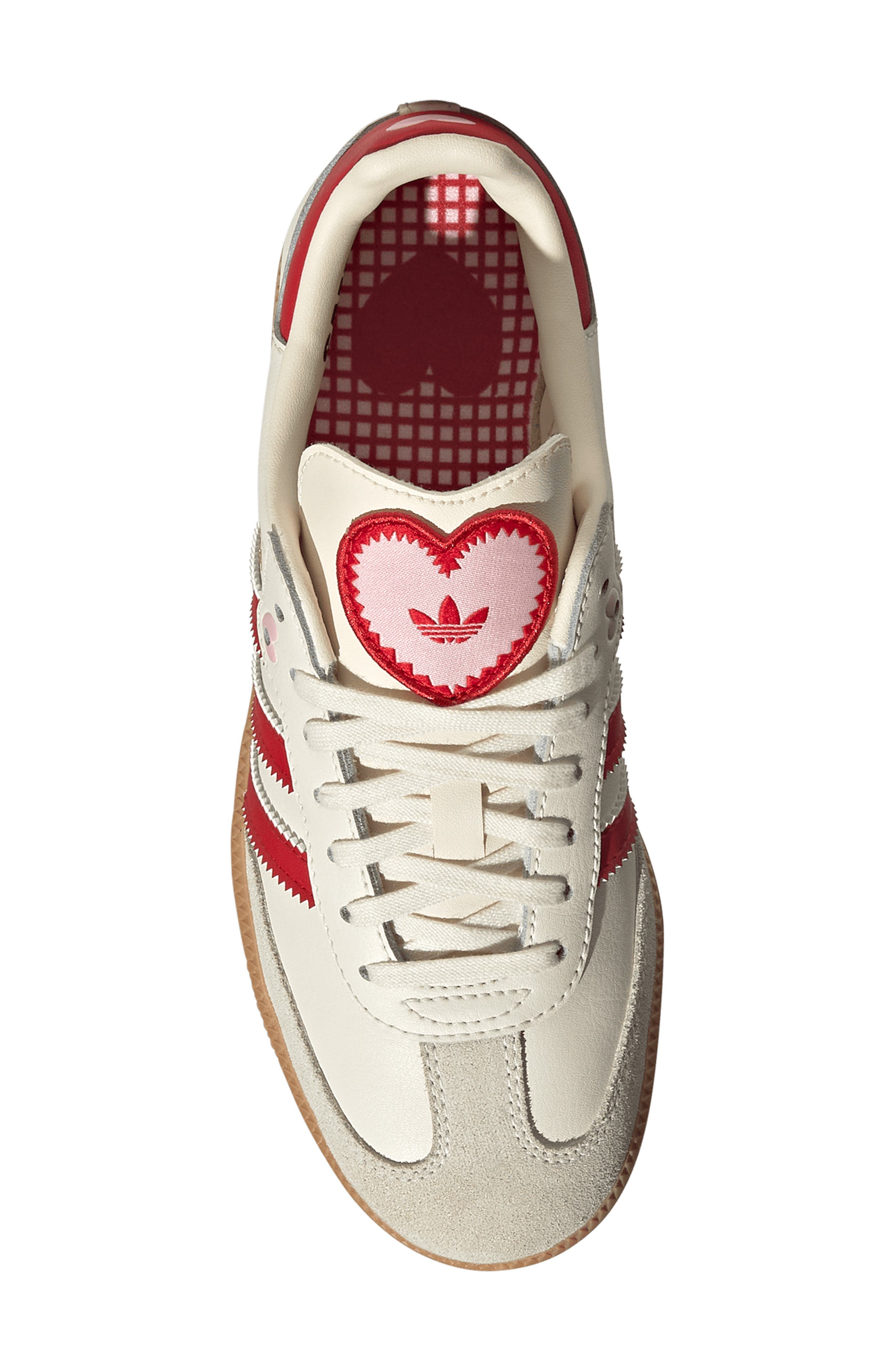 Kids' Samba Sneaker, Alternate, color, CREAM/ SCARLET/ GUM