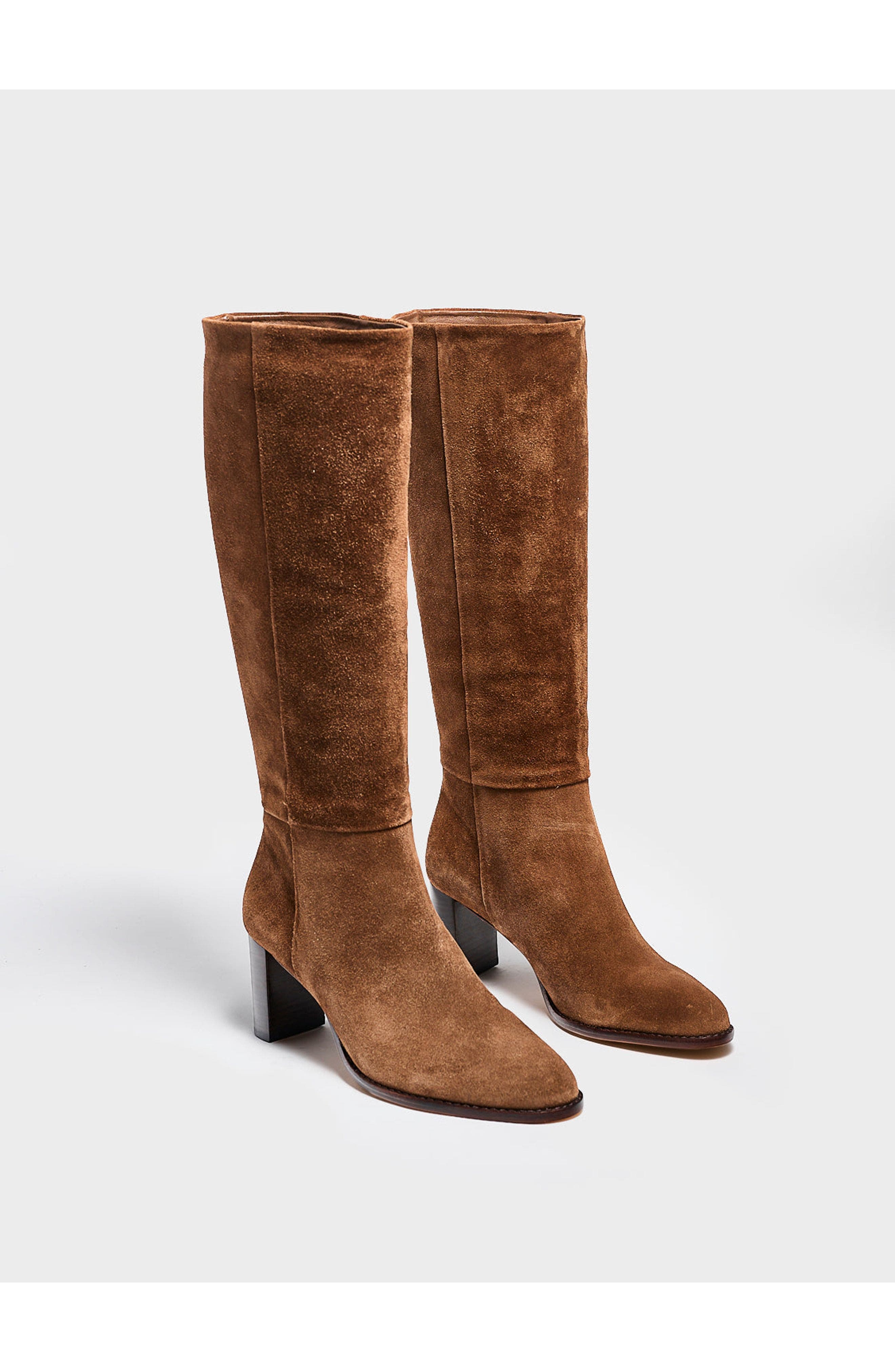 MARION PARKE Catherine 70 Scrunch Boot Suede, Alternate, color, Mocha